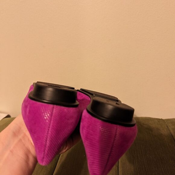 Calvin Klein Magenta Fuchsia Purple Maxee Genuine Suede Beaded Ballets Flats - Picture 12 of 12
